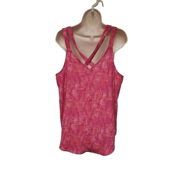𝅺APT 9 V- Neck Cross Back Pink Top Size XL - Picture 2 of 5